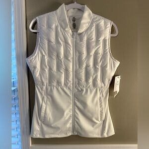 NWT Mono B White Quilted Full-Zip Vest